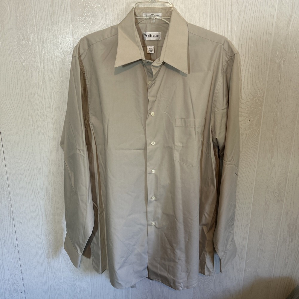 Van Heusen Taupe 16 1/2 Dress Shirt 34/35 Large